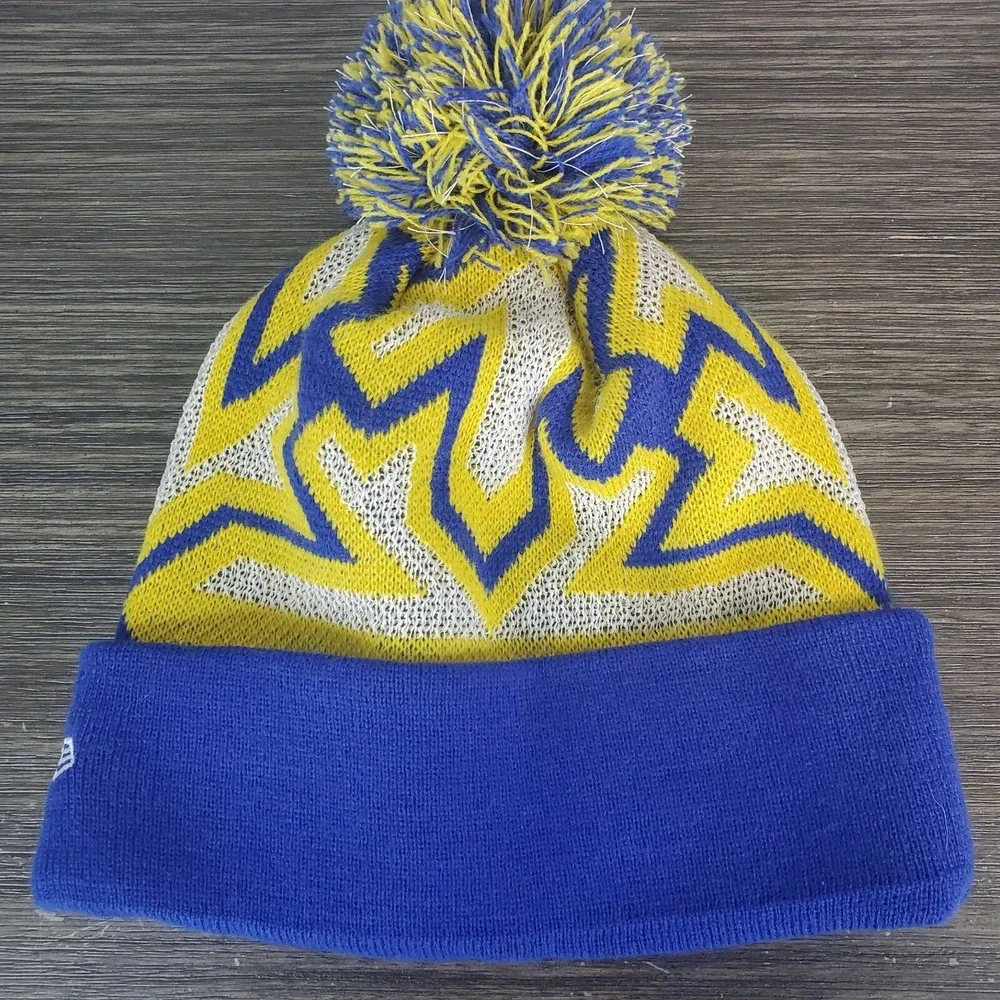 NBA New Era Golden State‎ Warriors Beanie Hat Winter Ski Cap, Retro Design